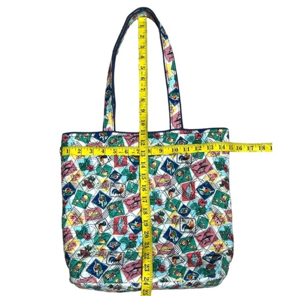 Vera Bradley Cuban Stamps Quilted Tote retired - Picture 5 of 8